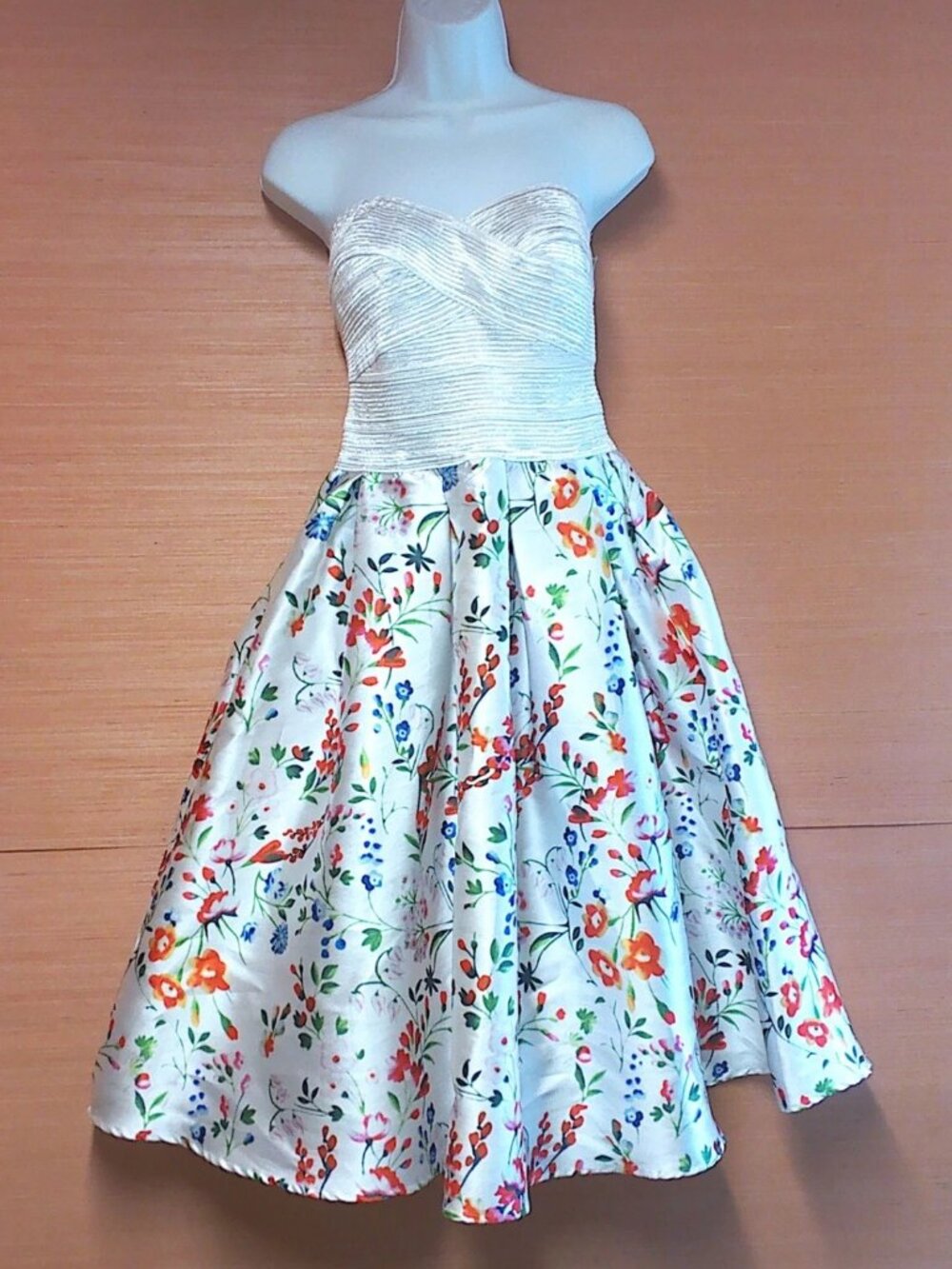 Love Culture Flower Pattern Strapless Knee Length Women's Dress Size Large